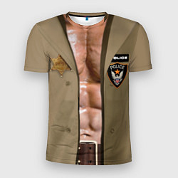 Футболка спортивная мужская Костюм полицейского шерифа из GTA, цвет: 3D-принт