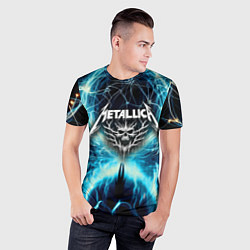 Футболка спортивная мужская Neon glow - Metallica, цвет: 3D-принт — фото 2