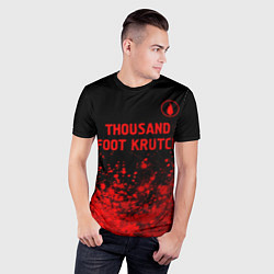 Футболка спортивная мужская Thousand Foot Krutch - red gradient посередине, цвет: 3D-принт — фото 2