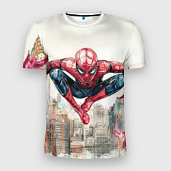 Мужская спорт-футболка Человек паук паркур