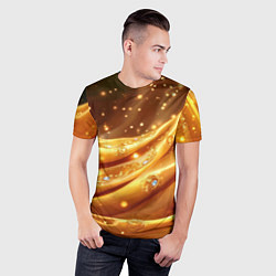 Футболка спортивная мужская Золотая ткань с блестками, цвет: 3D-принт — фото 2