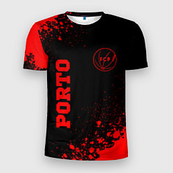 Мужская спорт-футболка Porto - red gradient вертикально