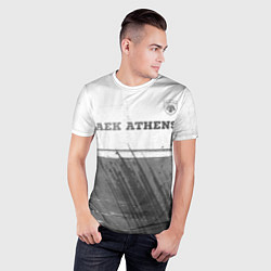 Футболка спортивная мужская AEK Athens - white gradient посередине, цвет: 3D-принт — фото 2