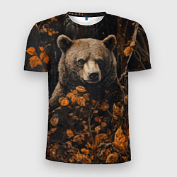 Футболка спортивная мужская Медведь в лесной чаще, цвет: 3D-принт