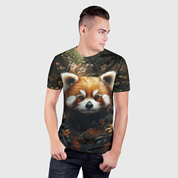 Футболка спортивная мужская Красная панда в лесной чаще, цвет: 3D-принт — фото 2