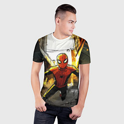 Футболка спортивная мужская Бегущий человек - паук, цвет: 3D-принт — фото 2