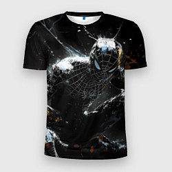 Футболка спортивная мужская Человек-паук в черном костюме, цвет: 3D-принт