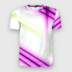 Мужская спорт-футболка Green white pink line