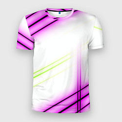 Мужская спорт-футболка Green white pink line