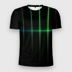 Мужская спорт-футболка The line is green black