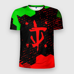 Мужская спорт-футболка Doom лого соты текстура