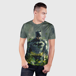 Футболка спортивная мужская Бэтмен зеленые краски, цвет: 3D-принт — фото 2