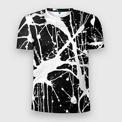Футболка спортивная мужская Брызги белой краски, цвет: 3D-принт