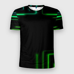 Мужская спорт-футболка Black green color