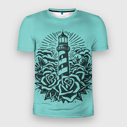 Мужская спорт-футболка Маяк и розы