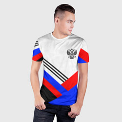 Футболка спортивная мужская Герб России - минимализм, цвет: 3D-принт — фото 2
