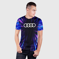 Футболка спортивная мужская Audi neon energy, цвет: 3D-принт — фото 2