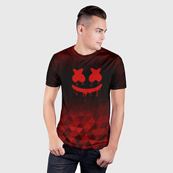 Футболка спортивная мужская Marshmello red poly, цвет: 3D-принт — фото 2