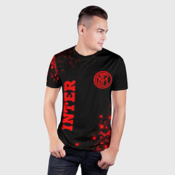 Футболка спортивная мужская Inter - red gradient вертикально, цвет: 3D-принт — фото 2