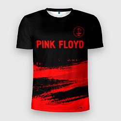 Футболка спортивная мужская Pink Floyd - red gradient посередине, цвет: 3D-принт