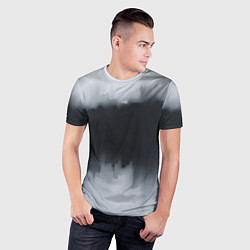 Футболка спортивная мужская Разводы черной краски, цвет: 3D-принт — фото 2