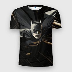 Мужская спорт-футболка Бэтмен черный плащ