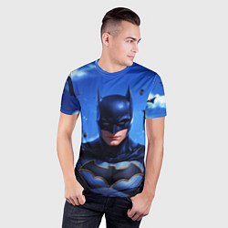 Футболка спортивная мужская Бэтмен синее небо, цвет: 3D-принт — фото 2