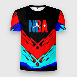 Футболка спортивная мужская NBA краски геометрия, цвет: 3D-принт