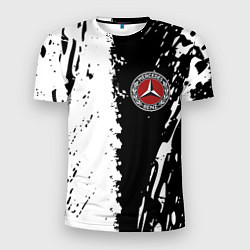 Мужская спорт-футболка Mercedes краски текстура