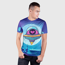 Футболка спортивная мужская Нло с сердечком внутри, цвет: 3D-принт — фото 2