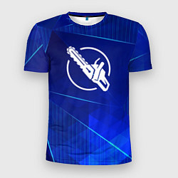 Мужская спорт-футболка Chainsaw Man blue poly