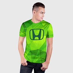 Футболка спортивная мужская Honda green poly, цвет: 3D-принт — фото 2