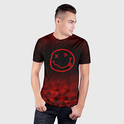 Футболка спортивная мужская Nirvana red poly, цвет: 3D-принт — фото 2