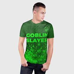 Футболка спортивная мужская Goblin Slayer - green gradient посередине, цвет: 3D-принт — фото 2