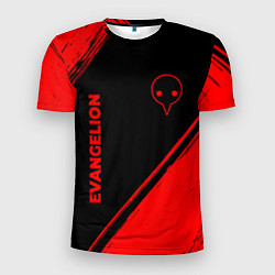 Мужская спорт-футболка Evangelion - red gradient вертикально