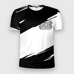 Футболка спортивная мужская PUBG черно белые краски, цвет: 3D-принт