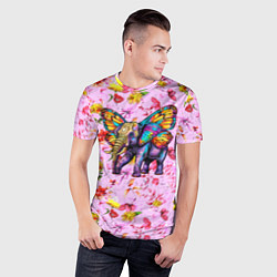 Футболка спортивная мужская Слон с крыльями бабочки, цвет: 3D-принт — фото 2