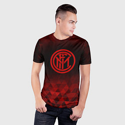 Футболка спортивная мужская Inter red poly, цвет: 3D-принт — фото 2