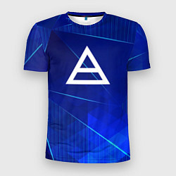 Футболка спортивная мужская Thirty Seconds to Mars blue poly, цвет: 3D-принт
