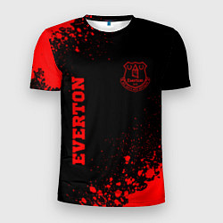 Мужская спорт-футболка Everton - red gradient вертикально