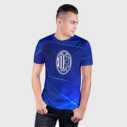 Футболка спортивная мужская AC Milan blue poly, цвет: 3D-принт — фото 2