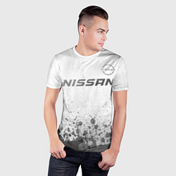 Футболка спортивная мужская Nissan - white gradient посередине, цвет: 3D-принт — фото 2