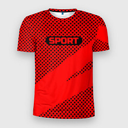 Мужская спорт-футболка Sport красно-чёрный текстурный