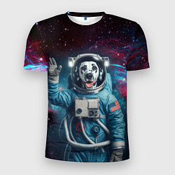 Мужская спорт-футболка Далматинец бравый космонавт - нейроарт