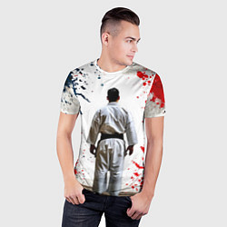 Футболка спортивная мужская Борец айкидо на белом, цвет: 3D-принт — фото 2