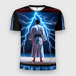 Мужская спорт-футболка Айкидоист и молния