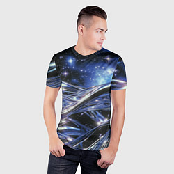Футболка спортивная мужская Закрученные линии и звезды - космическая абстракци, цвет: 3D-принт — фото 2