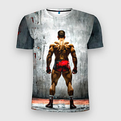 Футболка спортивная мужская Рестлер на синем, цвет: 3D-принт