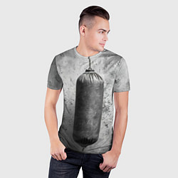 Футболка спортивная мужская Серая боксерская груша, цвет: 3D-принт — фото 2