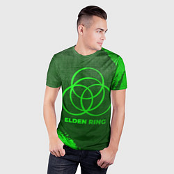 Футболка спортивная мужская Elden Ring - green gradient, цвет: 3D-принт — фото 2